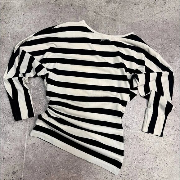 Vintage Jean Paul Gaultier Striped Anchor T-shirt Cropped Women Size L fits M - Picture 7 of 10